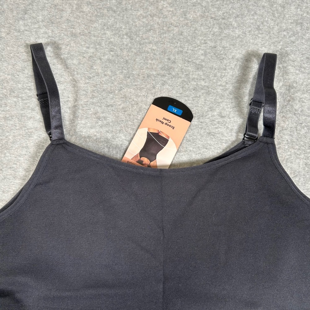 Shapermint Essentials Scoop Neck Cami Womens XL Black‎ Tank Top Adjustable - Picture 3 of 6